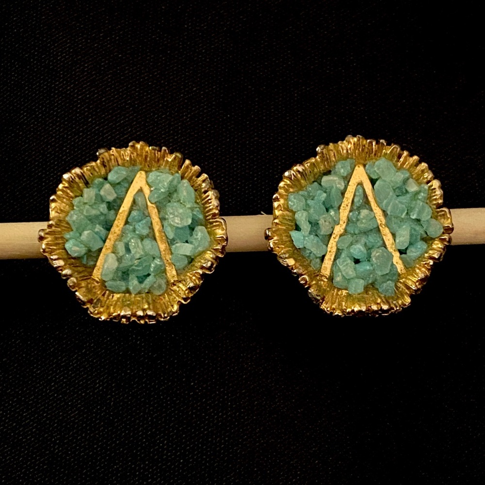 Vintage Hattie Carnegie Turquoise Clip On Earrings